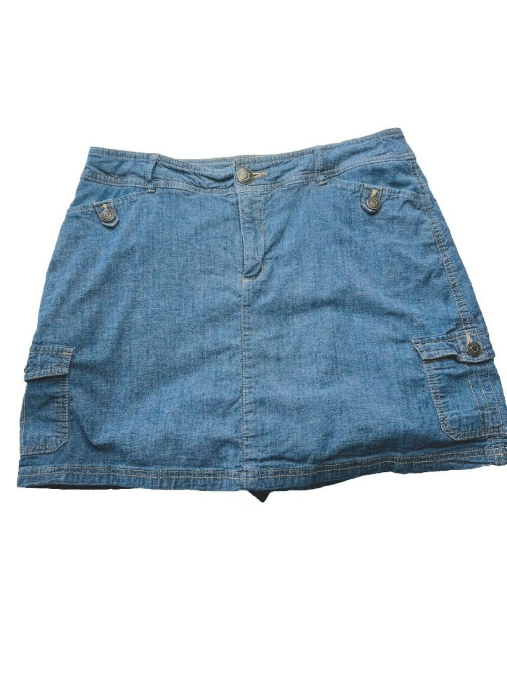Croft & Barrow Womens Denim Skort 12P Stretch 6-Pocket Streetwear Casual Granola